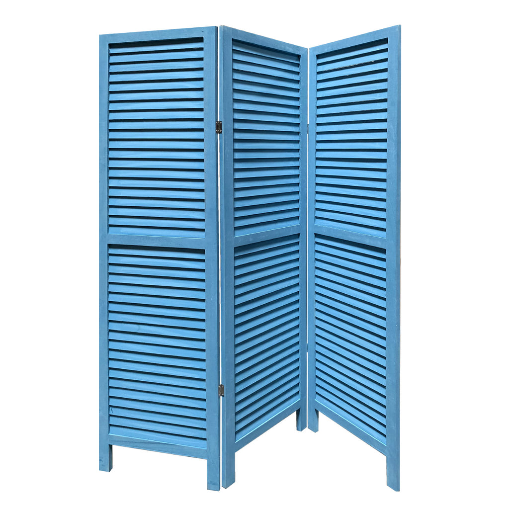 48" X 67" Blue Wood Shutter Screen