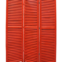 48" X 67" Red Wood Shutter Screen