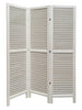 48" X 67" White Wood Shutter Screen