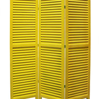 48" X 67" Yellow Wood Shutter Screen