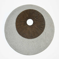 19" X 2.56" Brown & Gray Round Double Layer Ribbed Wall Decor