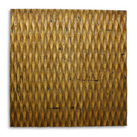 36" X 36" Gold Metallic Ridge Wall Art