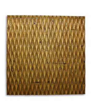 36" X 36" Gold Metallic Ridge Wall Art