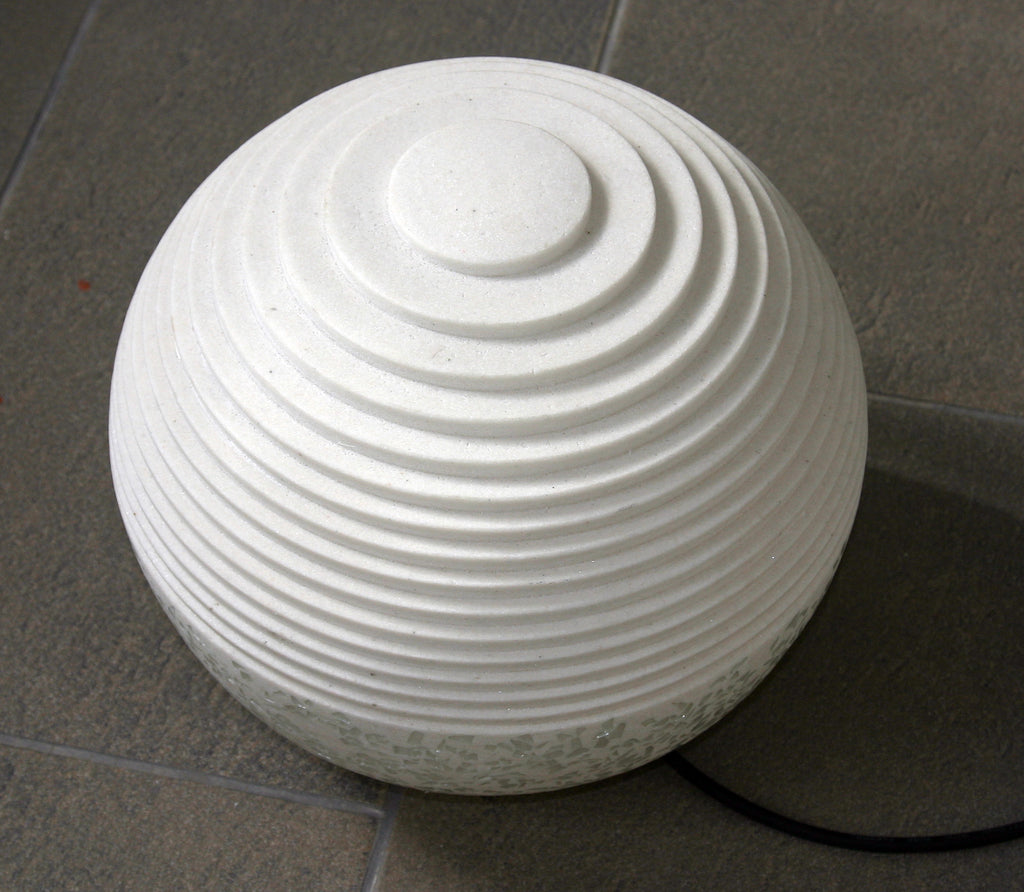 14" X 12" White Round Outdoor Ball With Lines And Light