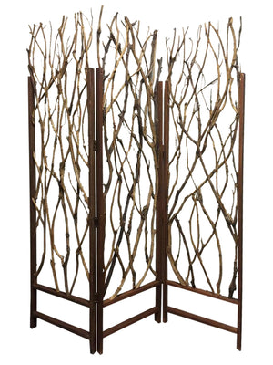 70" X 58" Brown Wood Tree Screen