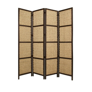 96" X 80" Brown  Wood Braided Rope Screen