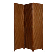 54" X 72" Dark Brown 3 panel Wood Screen