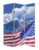 48" X 72" Multi-Color Wood Canvas Model American Flag Screen