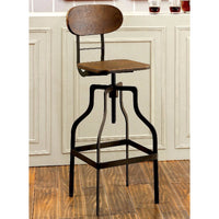 Industrial Swivel Bar Stool, Oak