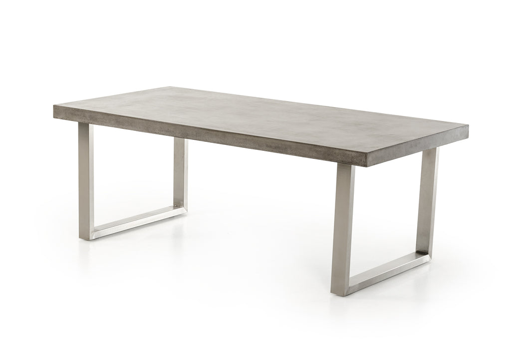 30" Concrete and Stainless Steel Dining Table