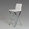 41" White Eco-Leather and Steel Bar Stool