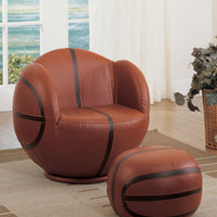 All Star 2Pc Pack Chair &amp; Ottoman, Basketball