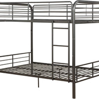 79" X 57" X 65" Gunmetal Metal Tube Full Over Full Bunk Bed