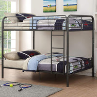 79" X 57" X 65" Gunmetal Metal Tube Full Over Full Bunk Bed