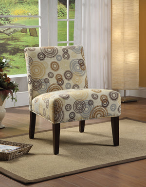 30" X 23" X 33" Fabric And Espresso Accent Chair