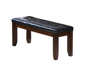 Urbana Bench , Black PU &amp; Cherry