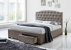 88" X 79" X 41" Mink Fabric King Bed With Storage