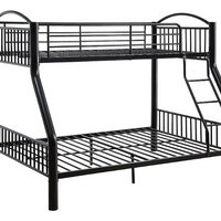 78" X 56" X 67" Twin Over Full Black Bunk Bed