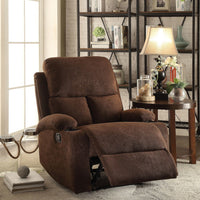 32" X 37" X 39" Chocolate Linen Fabric Recliner