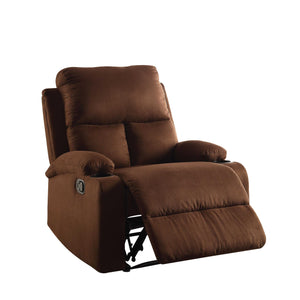 32" X 37" X 39" Chocolate Microfiber Wood Frame Recliner