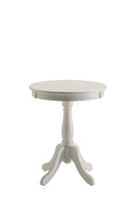 18" X 18" X 22" White Solid Wood Leg Side Table