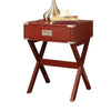 18" X 16" X 24" Red Solid Wood Leg End Table