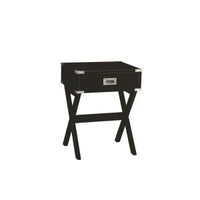 18" X 16" X 24" Black Solid Wood Leg End Table