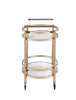 27" X 19" X 34" Clear Glass And Gold Serving Cart