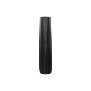 Large Tall Vase with Ribbed Design Body - Black