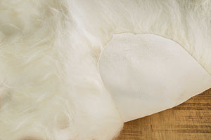 2' X 3' X 2' White Sheepskin Single Long-Haired Area Rug