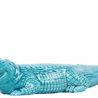 Crocodile Figurine Gloss Finish - Blue, Large