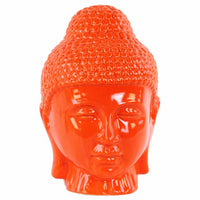 Buddha Head with Rounded Ushnisha Gloss Finish - Orange