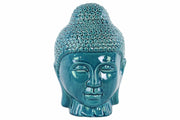 Buddha Head with Rounded Ushnisha Gloss Finish - Blue