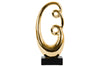 Abstract Sculpture Decor on Base Polished Chrome Finish Gold