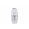 Ceramic Rounded Bellied Vase with Round Lip- Small- Silver