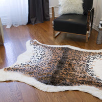 4.25' X 5' El Paso Leopard Faux Hide Area Rug