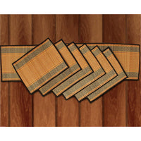 Set of 6 Handmade Orange And Black Color Table Mats In Grass