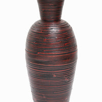 27" Spun Bamboo Vase - Bamboo In Distressed Red