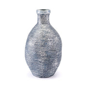 8.7" X 8.7" X 17.9" Blue Ceramic Bulb-Shaped Bottle