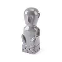 4.7" X 3.9" X 11.8" Gray Mayan-Art Inspired Accent Figurine