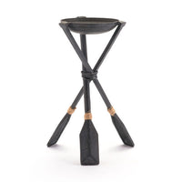 7.1" X 6.9" X 12" Black Paddle Candle Holder