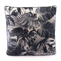 17.7" X 17.7" X 1.2" Black And Beige Jungle Pillow