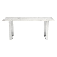 70.9" X 35.4" X 29.7" Stone And Brushed Atlas White Dining Table