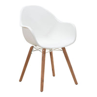 22.8" X 24" X 34" 4 Pcs White Polypropylene Dining Chair