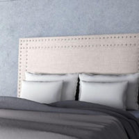 57.1" X 3" X 46.9" Full Dove Gray Polyester Headboard