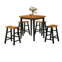 Gaucho 5 Piece Pack Counter Height Set, Oak & Black