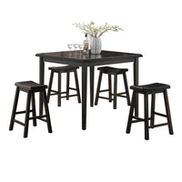 Gaucho 5 Piece Pack Counter Height Set, Black