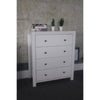 Snow White Finish 4 Drawer Storage Chest With Brass Knob