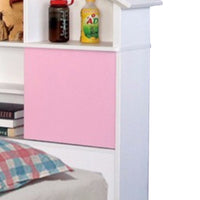 Spacious White Finish Full Size Bookcase Headboard.