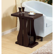 Sophisticated Contemporary Style Chairside Table, Brown Cocoa`